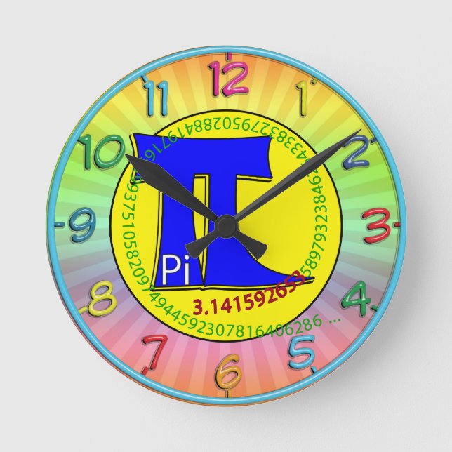 Pi Symbol 3.14 Ultimate Round Clock (Front)