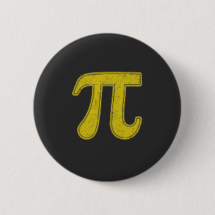 Pi symbol 6 cm round badge