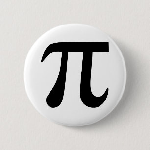 Pi Symbol 6 Cm Round Badge