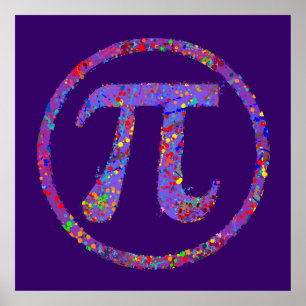 Pi Symbol Action Painting Splatter Poster