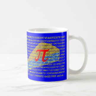 Pi symbol, digits and pie coffee mug