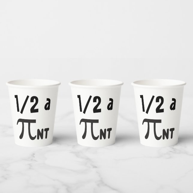 Pi Symbol Funny Pi-nt © half a Pint 8oz Paper Cups (Multi)