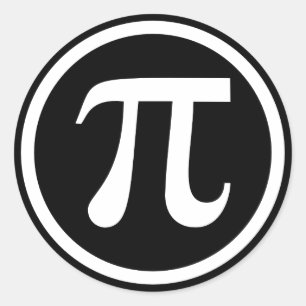 Pi symbol icon classic round sticker