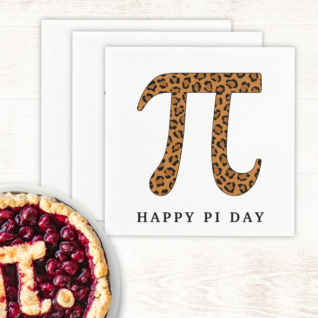 Pi Symbol Leopard Pattern Happy Pi Day Napkin (Creator Uploaded)