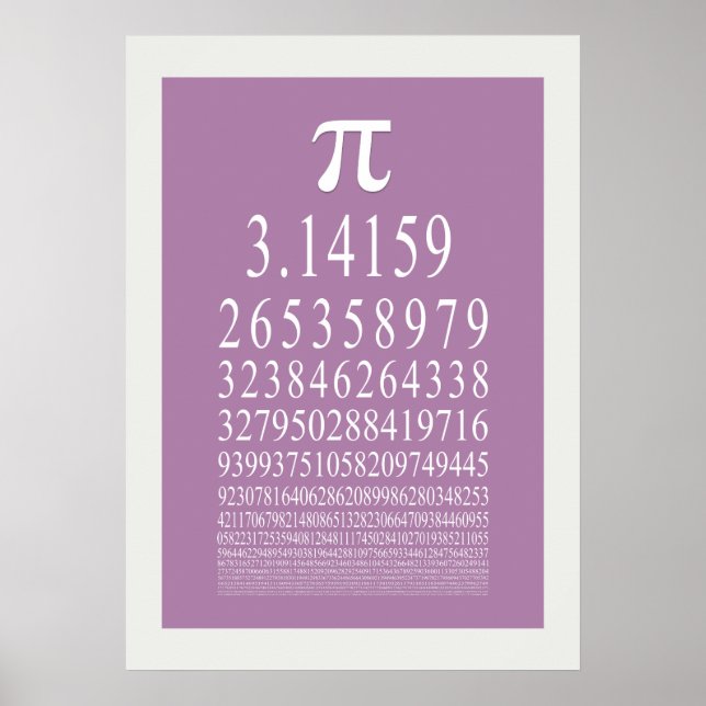 Pi Symbol Many Digit Number Poster (Front)