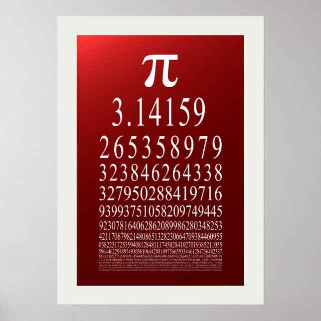 Pi Symbol Many Digit Number Poster (Front)