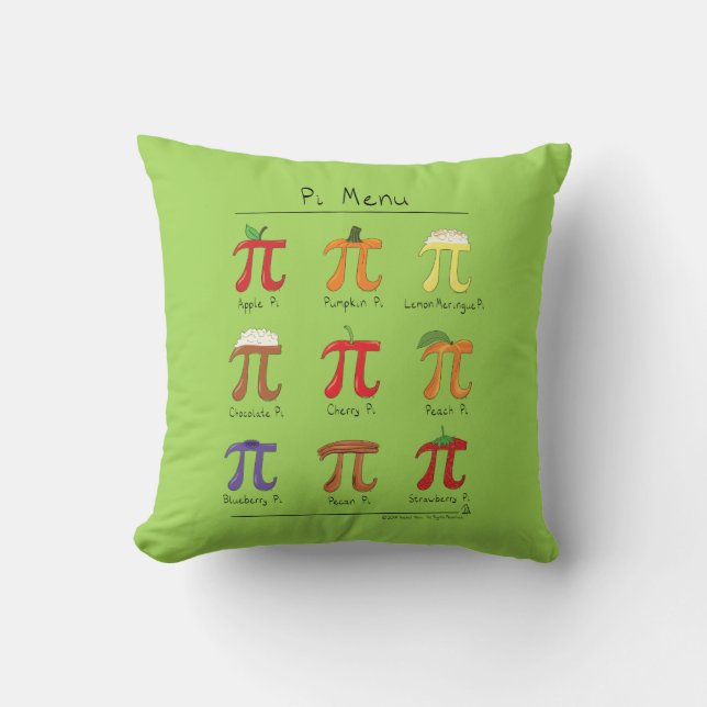Pi Symbol Menu Cute Math Teacher Cushion (Front)