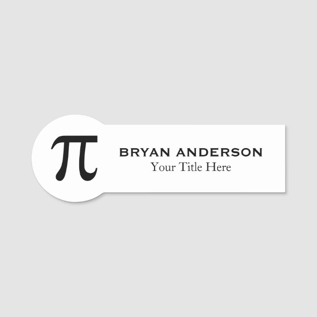Pi Symbol Name Tag (Front)
