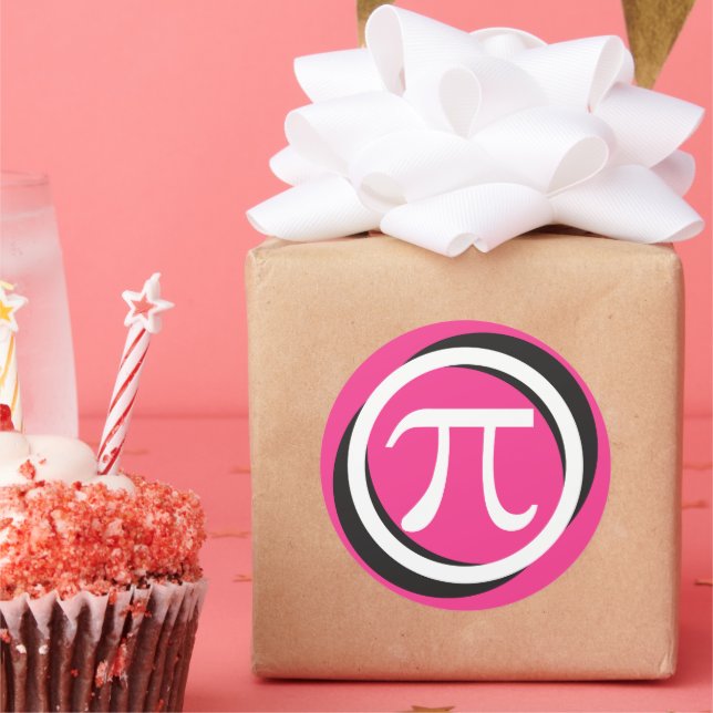 Pi Symbol - PINK Pi Day Stickers (Party)