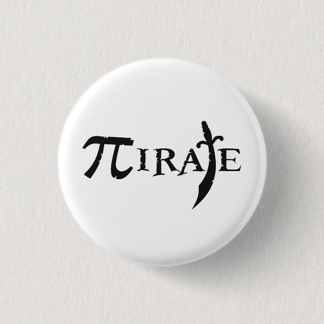 Pi Symbol Pirate 3 Cm Round Badge (Front)