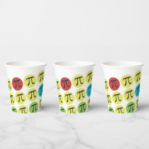 Pi Symbols Colourful Mod Paper Cups