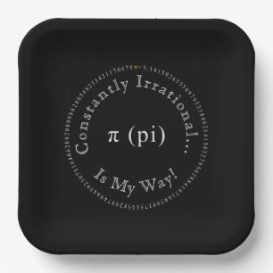 Pi, The Irrational Mathematical Constant Fun Paper Plate