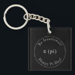 Pi, The Irrational Mathematical Constant Keychain<br><div class="desc">This black and white art piece, designed digitally, is released in commemoration of Pi Day, which is observed each year on March 14. The date 3.14 corresponds to the rounded value of π (pi), a well-recognised mathematical constant. The design features the value of the Pi constant to the first 100...</div>