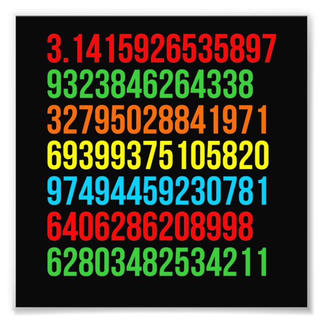 Pi Value Math Teacher Mathematics Maths Student Photo Print (Front)