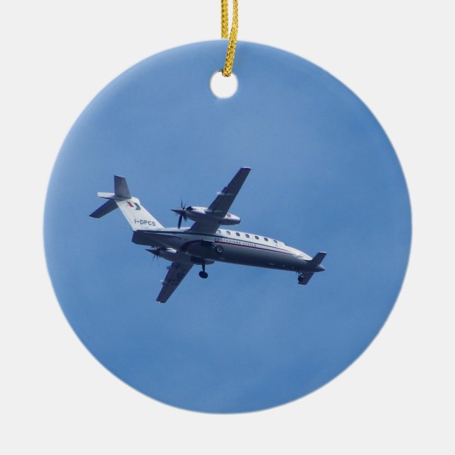 Piaggio P180 Aircraft Ceramic Tree Decoration (Front)