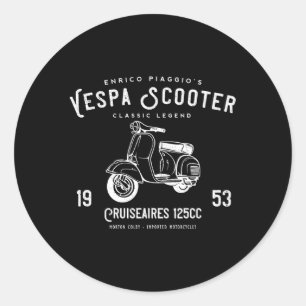 Piaggio Scooter 1953 125Cc Original Classic Round Sticker