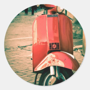 Piaggio Scooter in Italy Classic Round Sticker