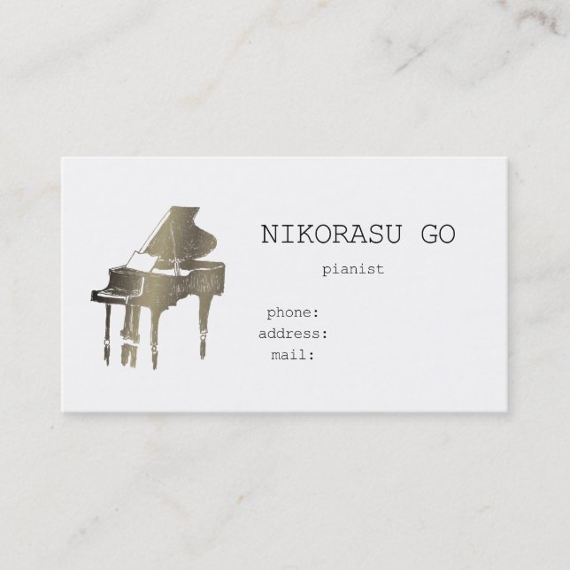 pianist business card (Front)