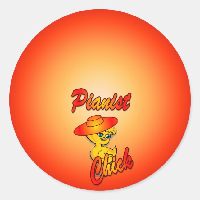 Pianist Chick #5 Sticker (Front)