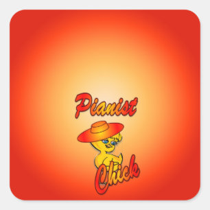 Pianist Chick #5 Sticker