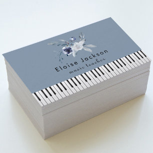 pianist dusty blue bouquet business card