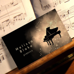 pianist golden dust business card