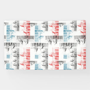 Pianist hands pattern banner