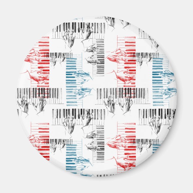 Pianist hands pattern magnet (Front)