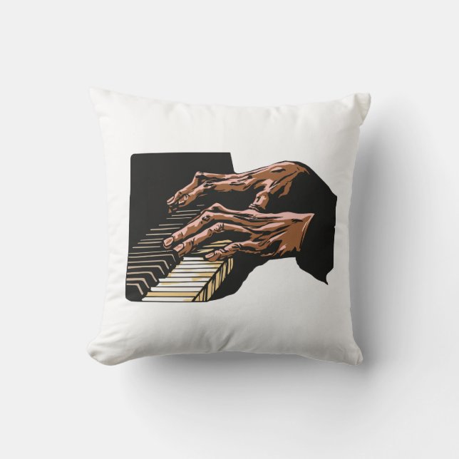 Pianist Hands Playing Piano –  Cushion (Front)