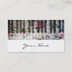 pianist keyboard girly vintage music profile card