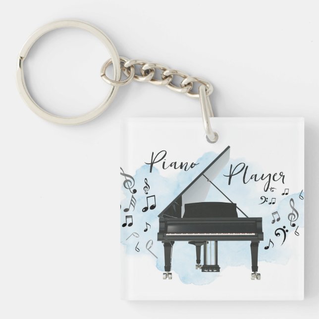 Pianist Musician Piano Player Keychain (Front)