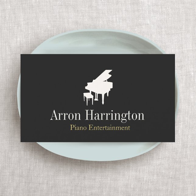 Pianist Piano Music Teacher Grand Piano Business Card (Creator Uploaded)