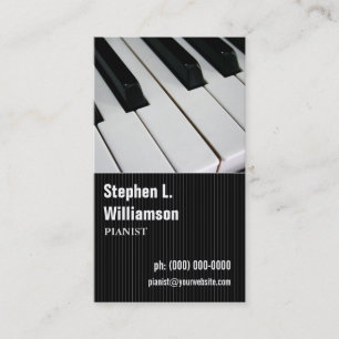 Pianist Pinstripe Business Card