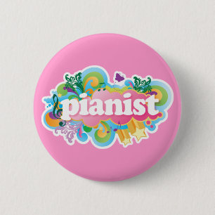 Pianist Retro Piano Gift 6 Cm Round Badge