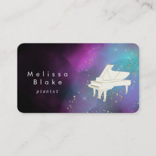 pianist watercolor business card