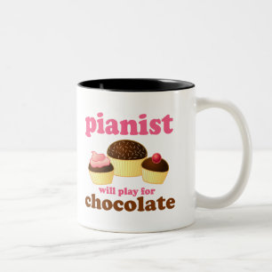Pianist Will Play for Chocolate Two-Tone Coffee Mug