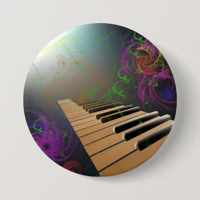 piano 7.5 cm round badge (Front)