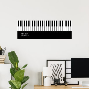 Piano All-Over Black Surface with Name Poster