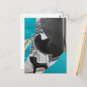 Piano and Chair collage Postcard