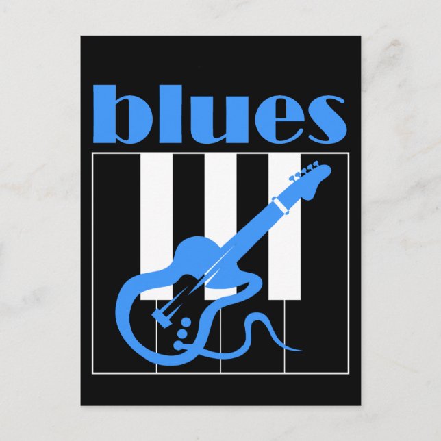Piano and guitar blues postcard (Front)
