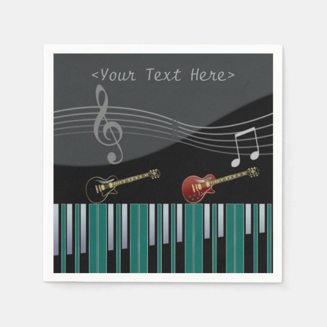 Piano and Guitar Music Notes Napkins (Front)