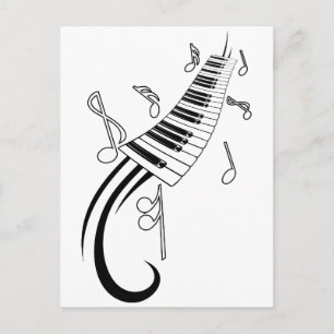Piano and Music Notes Postcard