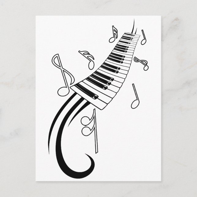 Piano and Music Notes Postcard (Front)