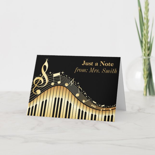 Piano and Music Personalised Greeting Cards (Front)