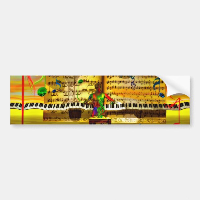 Piano art bumper sticker (Front)