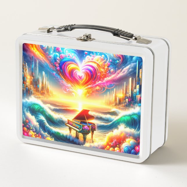 Piano Art Metal Lunch Box (Front)