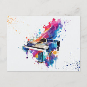 Piano art party postcard