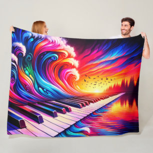 Piano Artwork Fleece Blanket