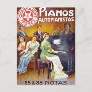 Piano Autopainistas Vintage Piano Ad Postcard