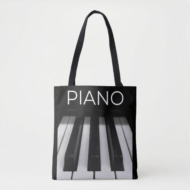 Piano Bag, Piano Keys Tote Bag (Front)
